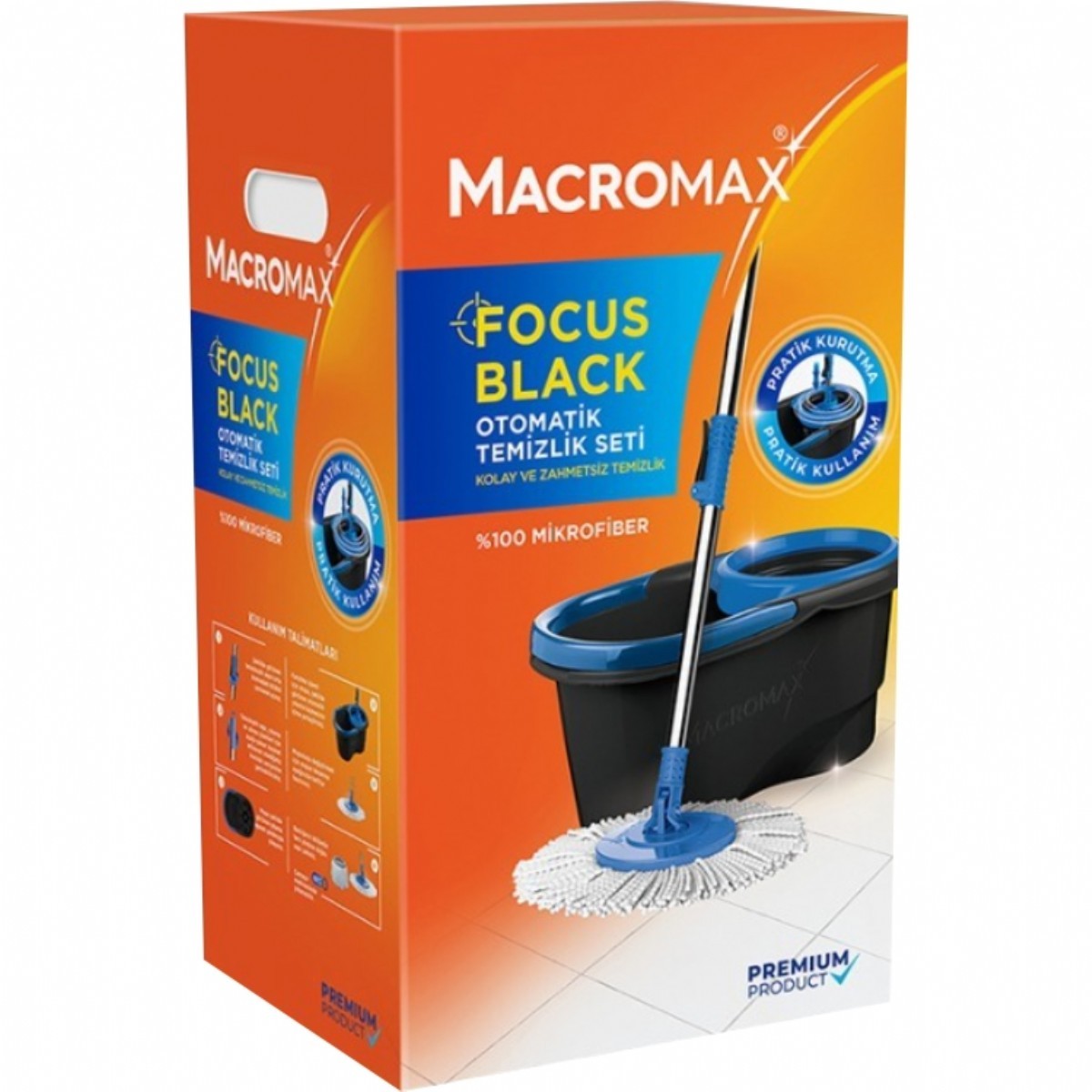 Macromax Focus Black Otomatik Temizlik Seti - - Başdaş Online Market