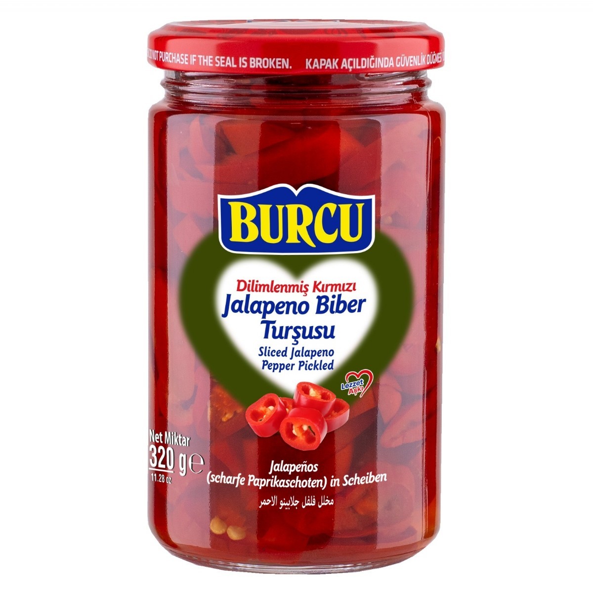 Burcu Kırmızı Jalapeno Turşu 320 Gr - - Başdaş Online Market