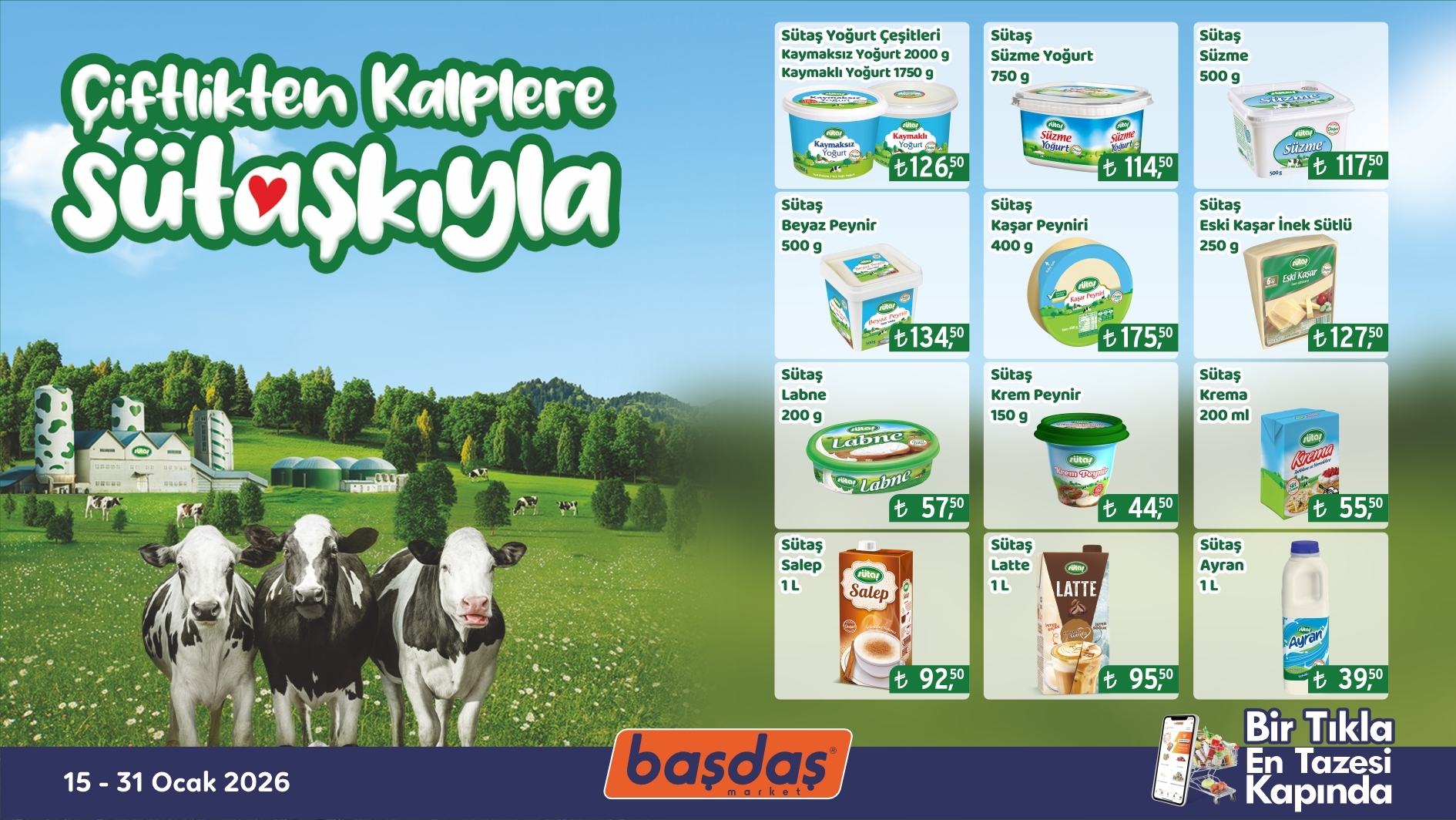 Sütaş Ürünlerinde Kaçmaz Fiyatlar