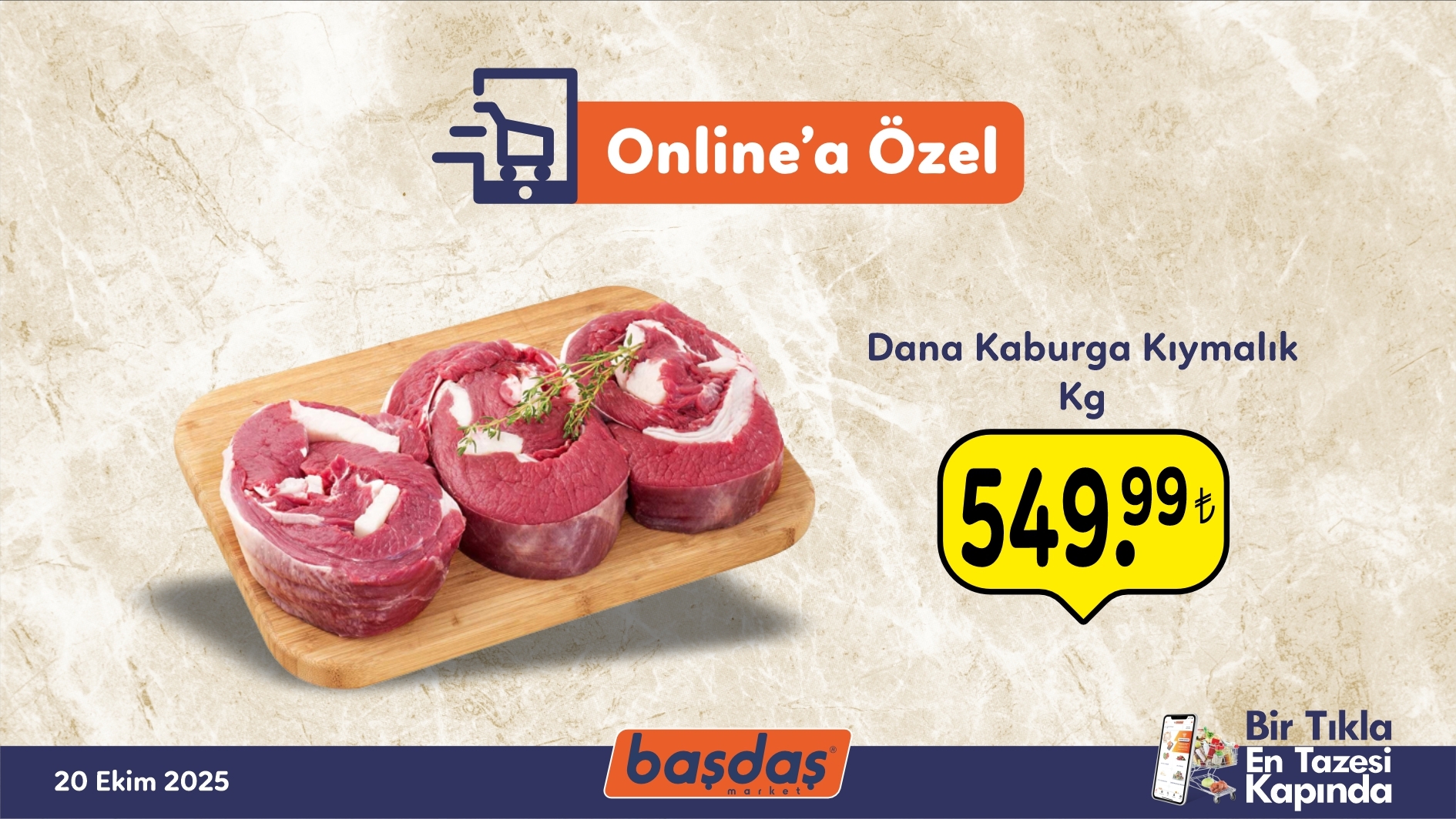 Online Özel: Dana Kaburga Kıymalık 549,99 TL