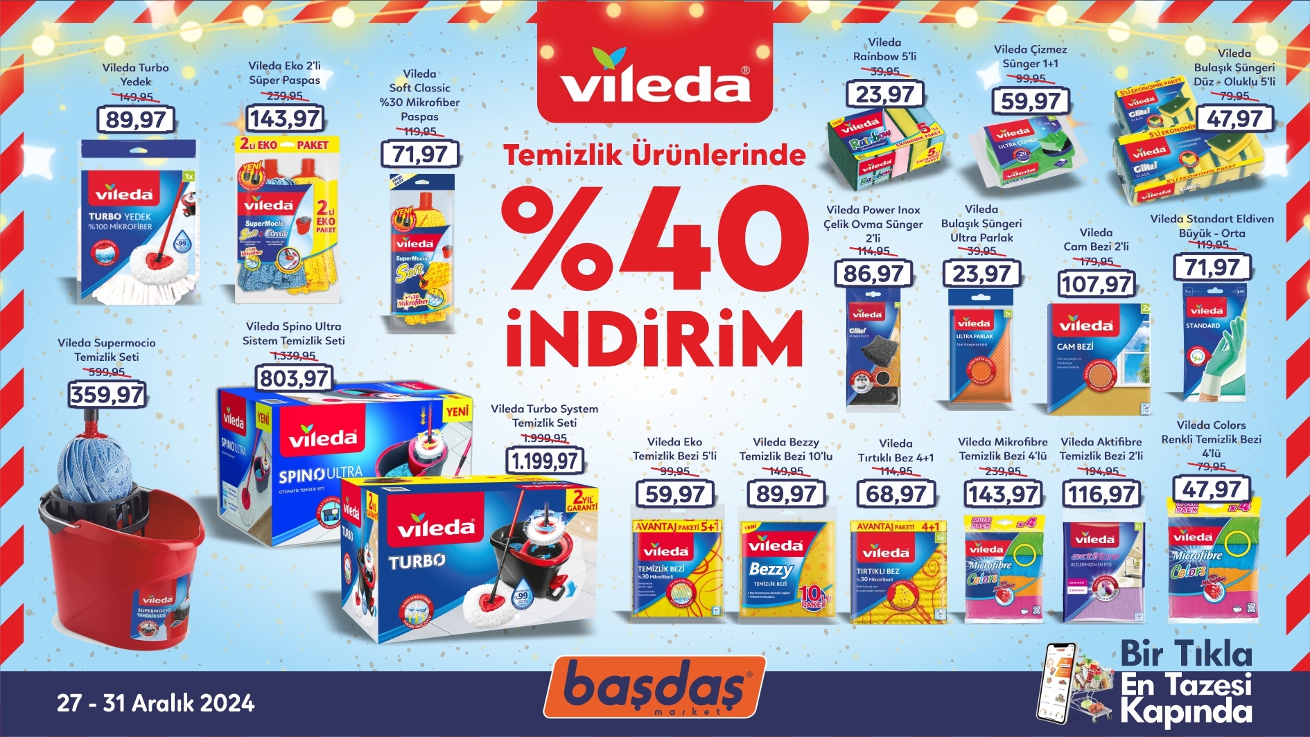 Vileda Temizlik Ürünlerinde %40 İndirim