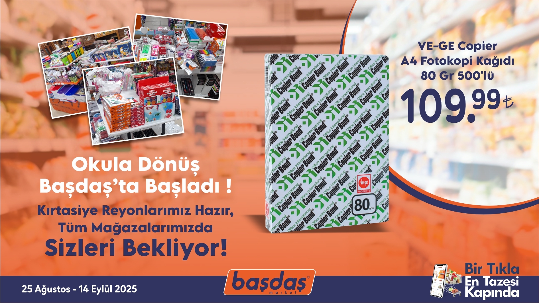 Ve-Ge Copier A4 Fotokobi Kağıdı 80 Gr 500'lü Sadece 109.99 TL